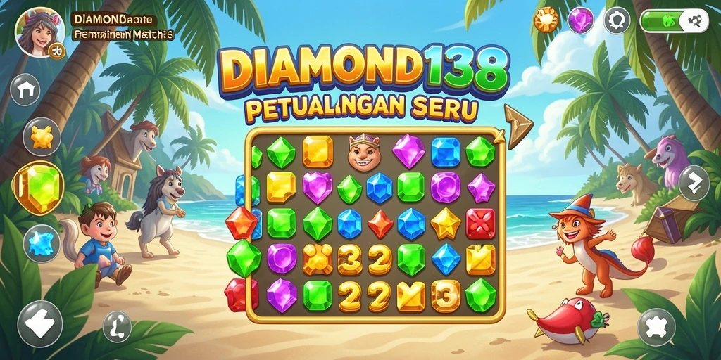 Screenshot DIAMOND138 menunjukkan keseruan dalam gameplay Match-3.