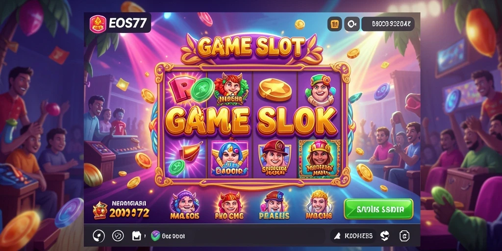 Tampilan menarik dan gameplay seru di EOS77 saat memutar gulungan slot.
