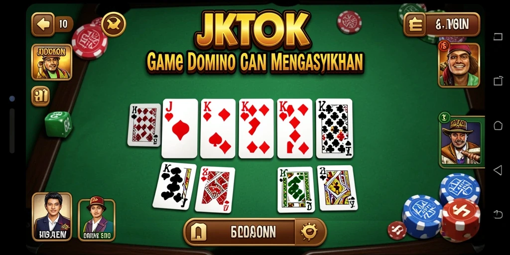 Tampilan gameplay seru dalam permainan Domino JKTOK.