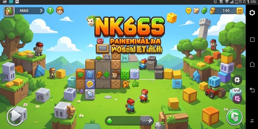 Tampilan menarik dari gameplay NK666 dengan berbagai level puzzle.