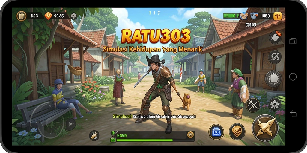 Tampilan gameplay <strong>RATU303</strong> yang menampilkan interaksi karakter virtual yang menarik.