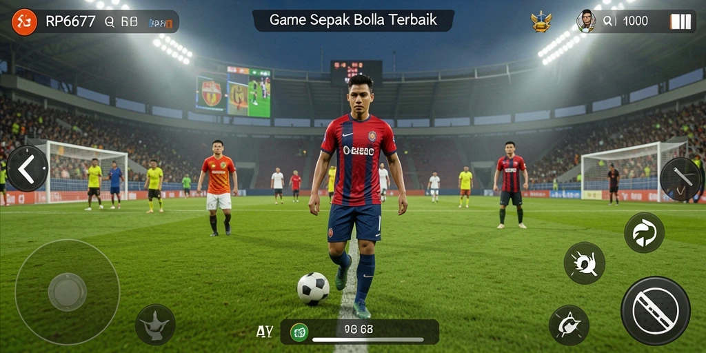 Gameplay menarik sepak bola di RP6677 dengan grafis yang menawan.