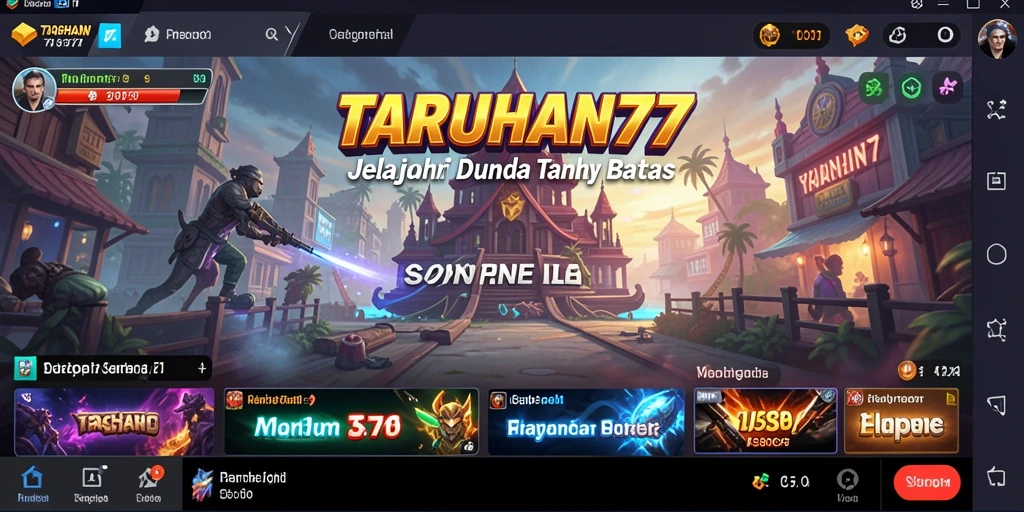 Screenshot gameplay TARUHAN77 menunjukkan dunia Open World yang indah dan detail.