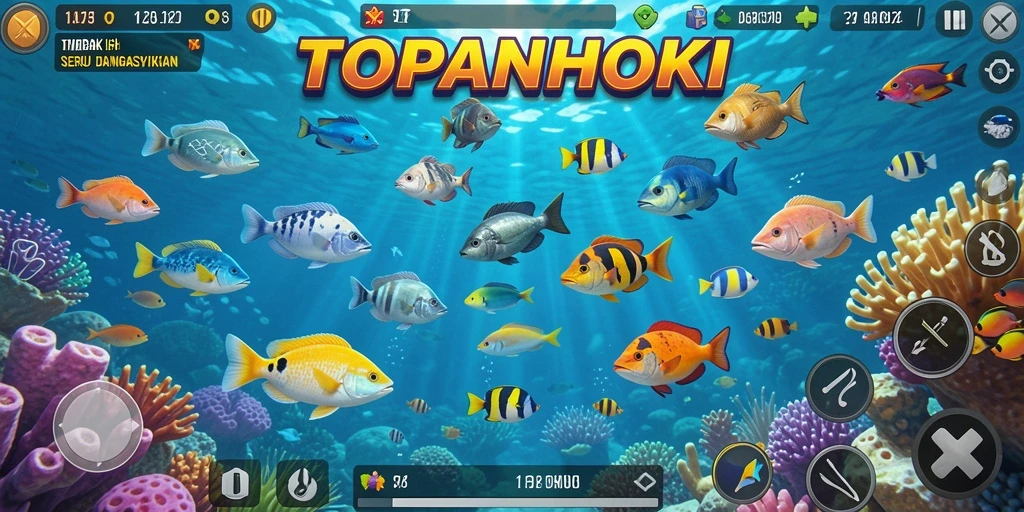 Tangkapan ikan yang menakjubkan di gameplay TOPANHOKI.