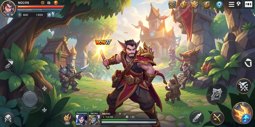 Tampilan gameplay WOW77 yang penuh aksi dan strategi RPG.